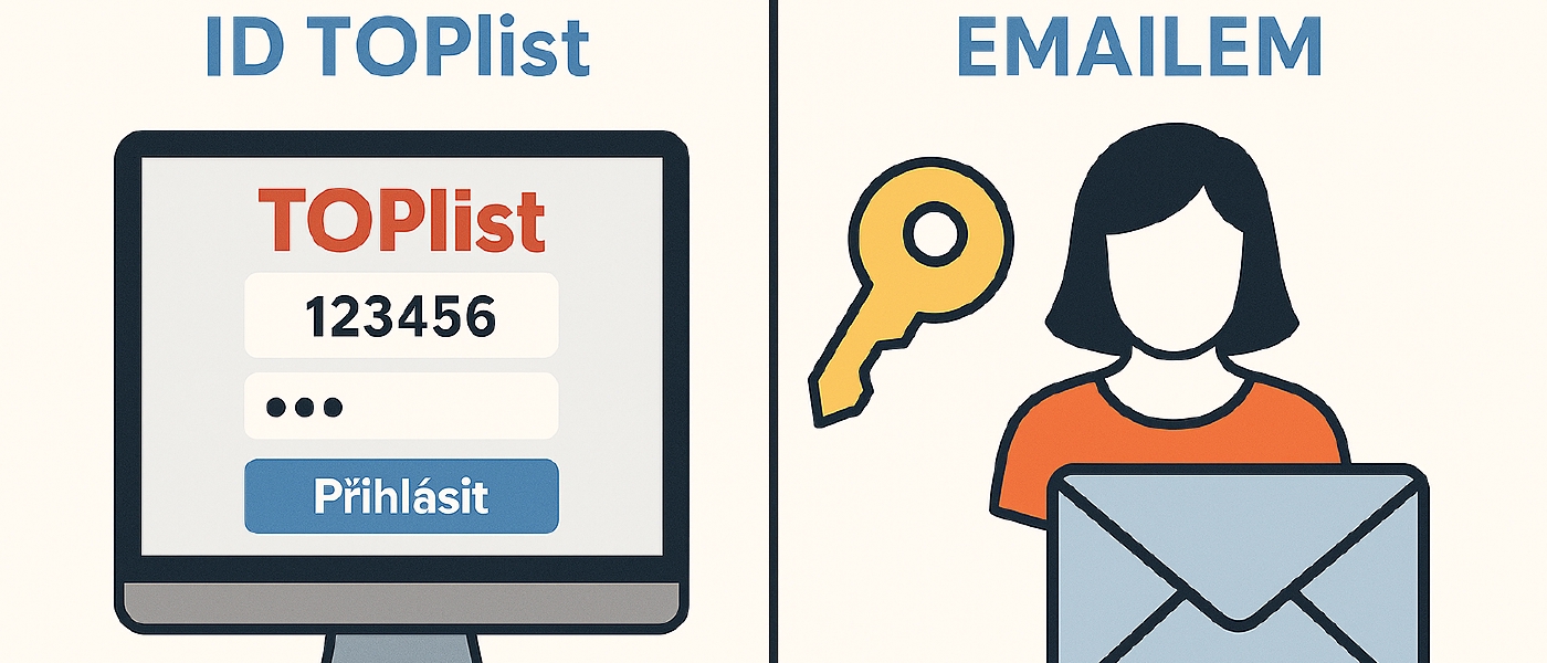 Přihlášení: TOPlist ID nebo email